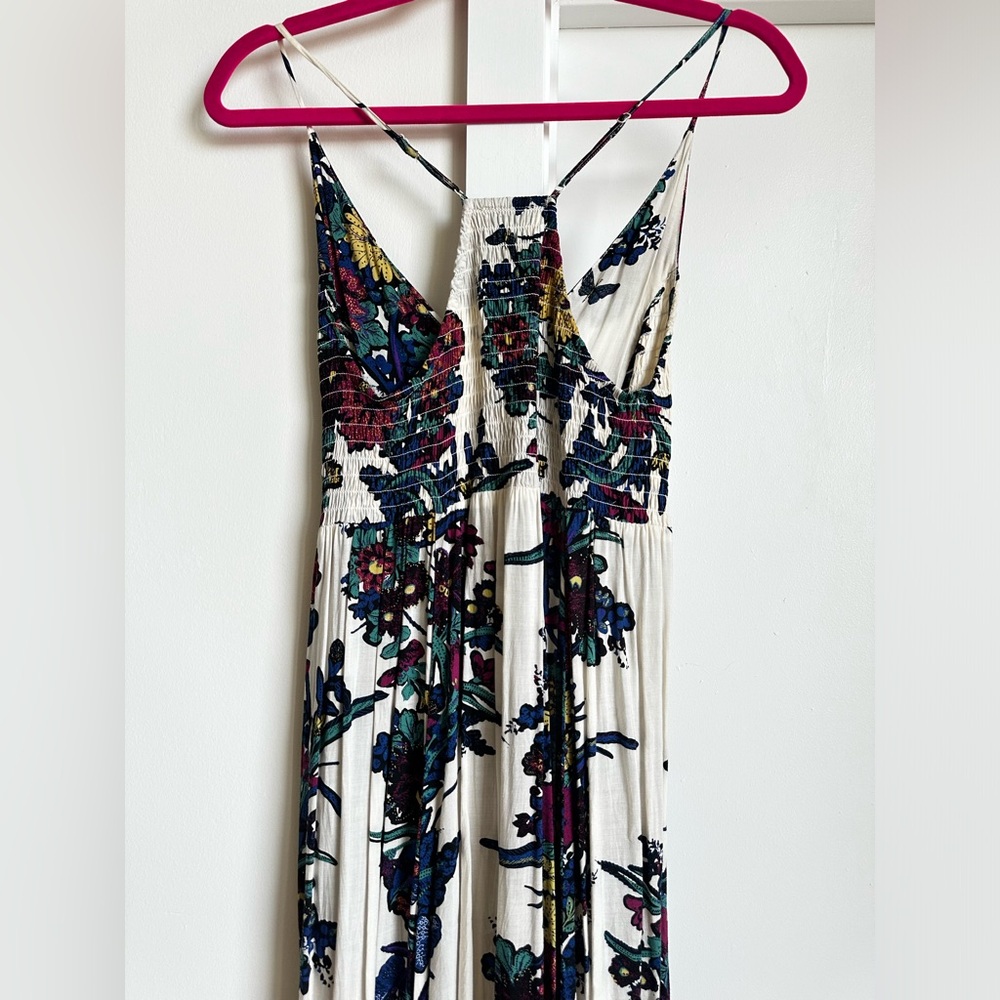 Free People Through The Vine Printed Maxi Slip Dress Ivory Combo Floral Size S - Picture 15 of 16